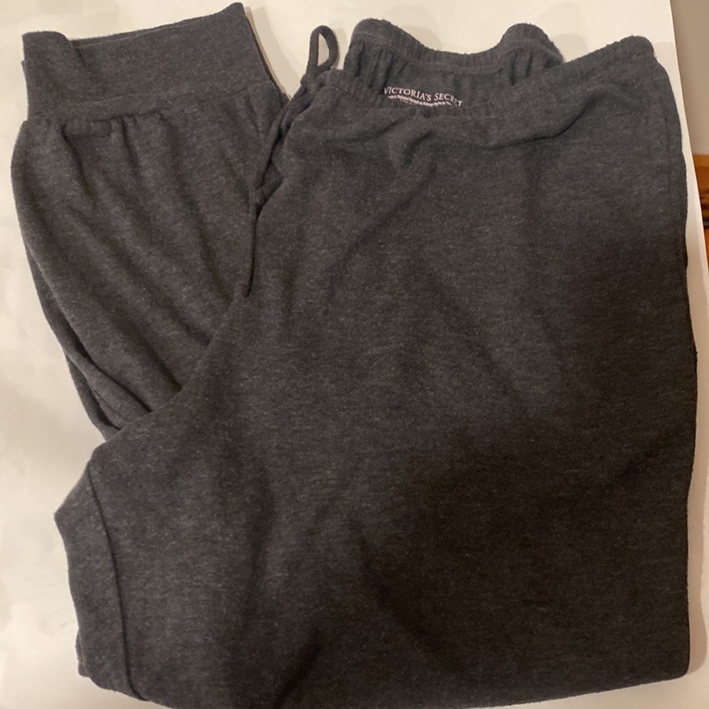 Victoria’s Secret Pajama Pants Drawstring Adj waistline Loose Gray size …